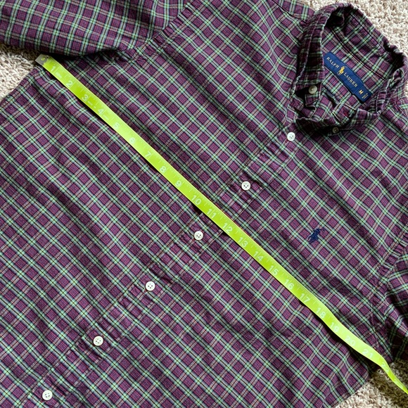 Ralph Lauren Maroon Plaid Button Down Shirt, Mens size Medium - Picture 3 of 6